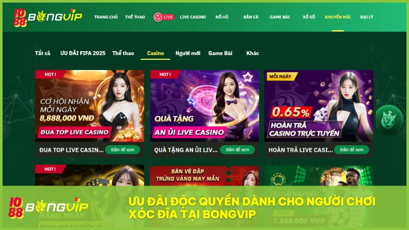 Hàng loạt phần thưởng hấp dẫn đang chờ bạn với chính sách ưu đãi riêng biệt cho người chơi xóc đĩa